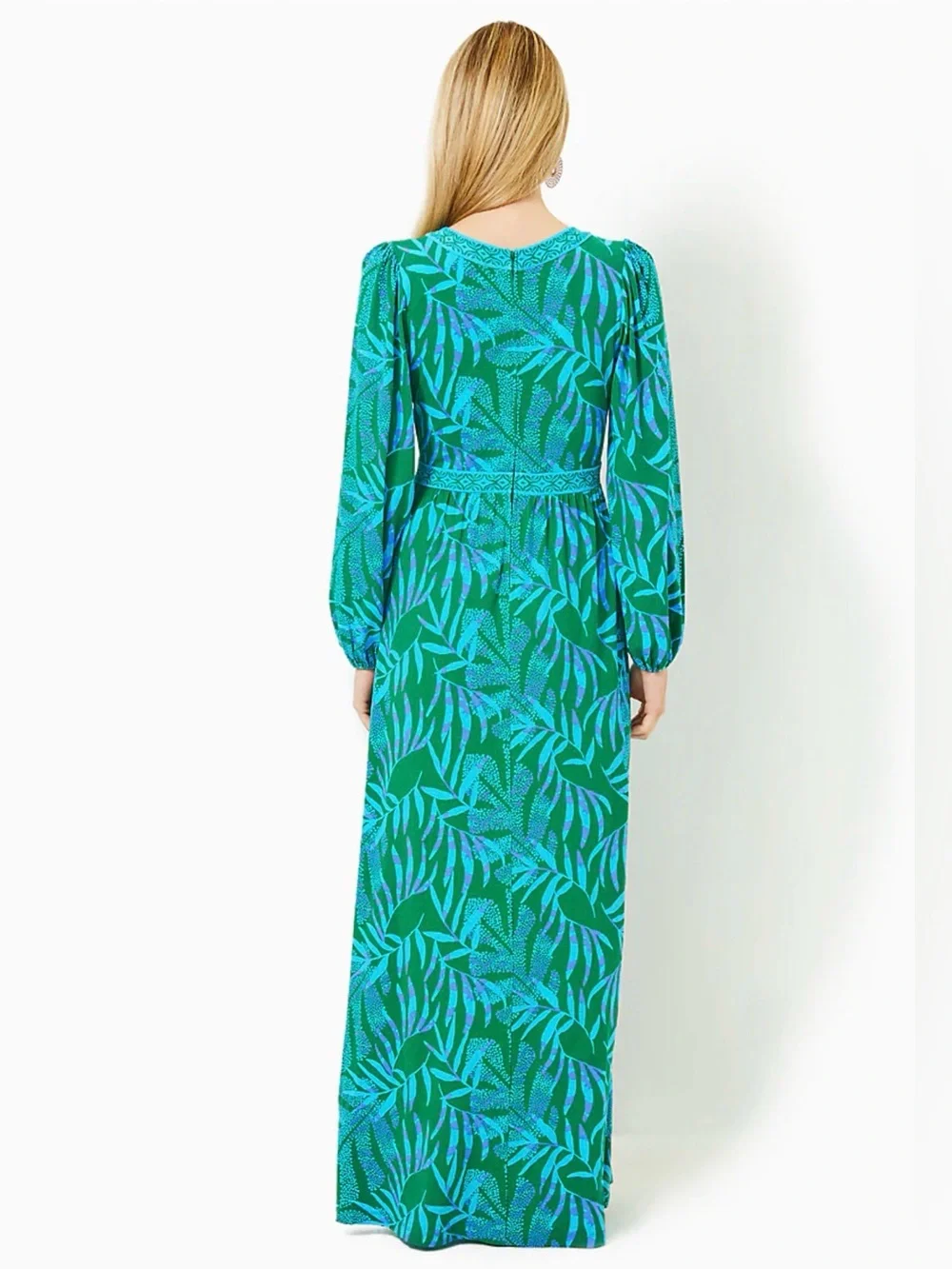 NWT! Lilly Pulitzer WEXLEE Maxi Dress FIDDLE LEAF GREEN ITS A JUNGLE OUT THERE - Picture 4 of 10